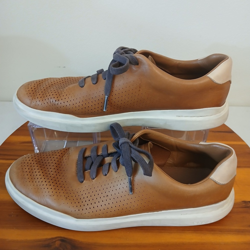Cole Haan Grand Series Mens 12 Brown Crosscourt Sneakers Leather C31218